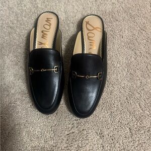 Sam Edelman Black Mules with Polished Finish